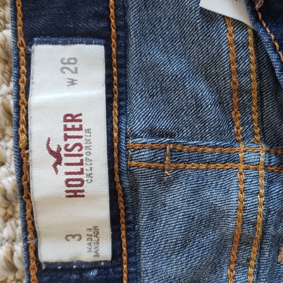Hollister Shorts Denim Dark-Wash Cuffed Low-Rise Sz 3 W26 - Picture 6 of 9